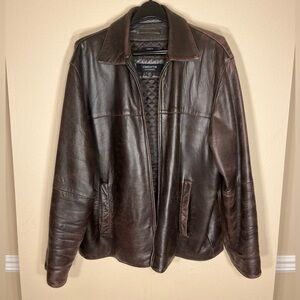 Claiborne Men's Dark Brown Leather Jacket